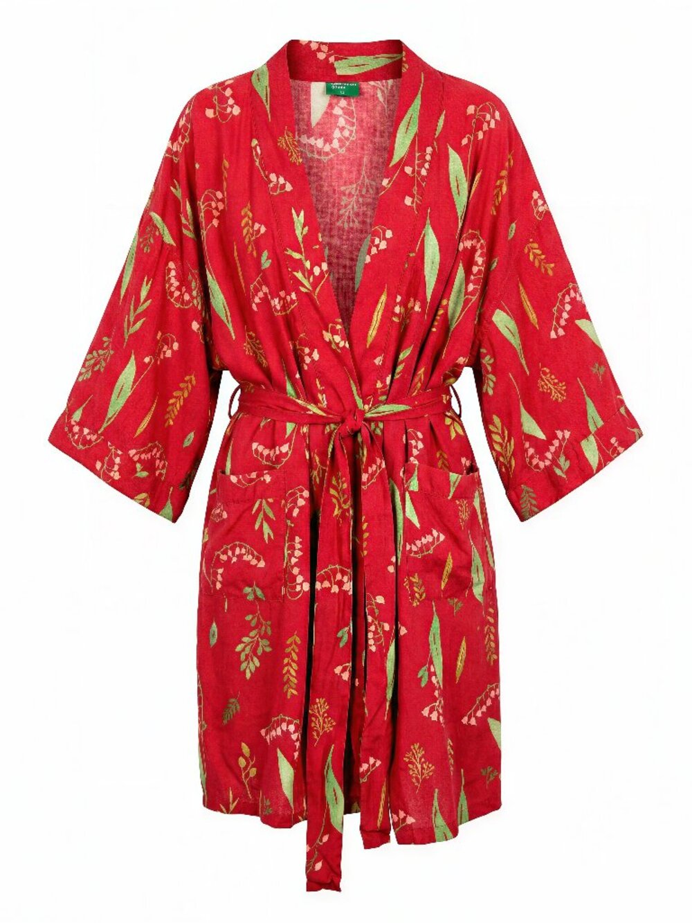 Uncommon Goods Floral Kimono Duster Open Front Lightweight Red M/L